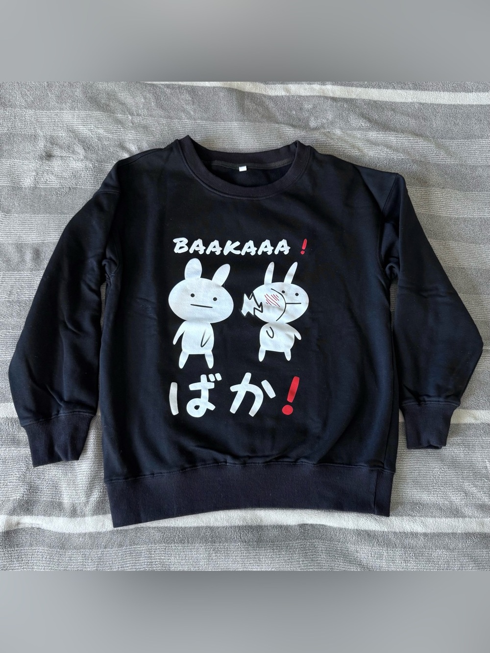 BAKA Bunny Anime Slap Pullover Sweatshirt SIZE S SMALL Japan Kawaii DEAL K-Pop